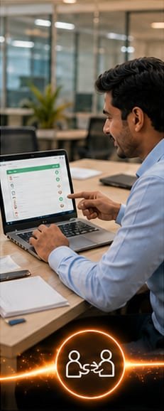 Campaign data being reviewed on a laptop